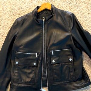 Women’s size Large DKNY black leather jacket